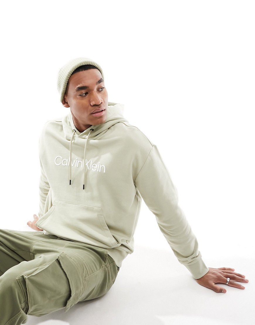Hero - Felpa con cappuccio confortevole color crema con logo - Calvin Klein - Modalova