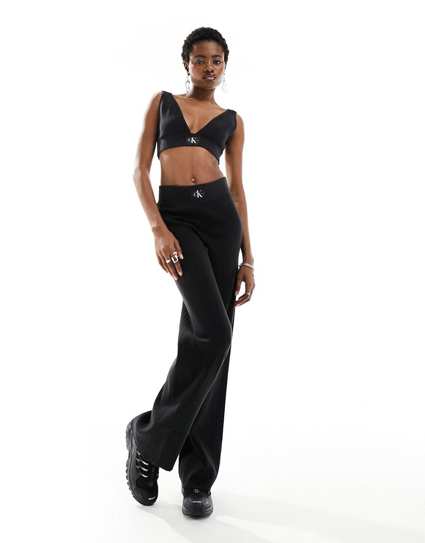Pantaloni felpati neri a coste - Calvin Klein Jeans - Modalova