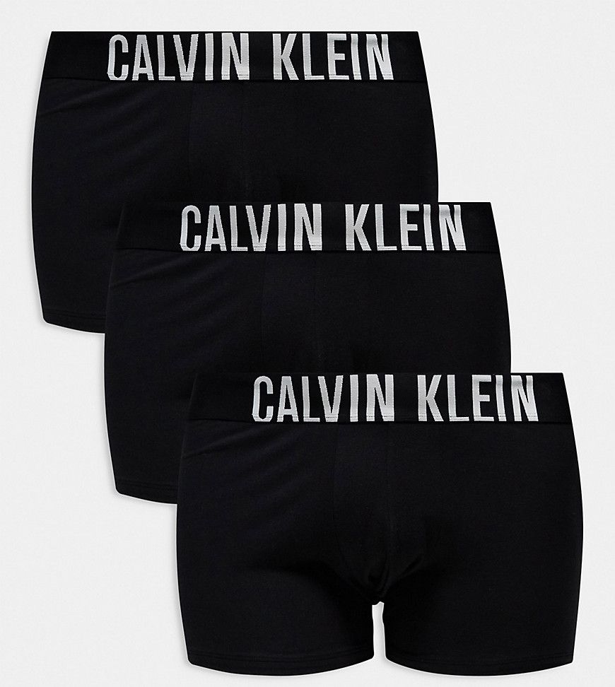 Plus - Intense Power Cotton Stretch - Confezione da 3 paia di boxer aderenti neri - Calvin Klein - Modalova