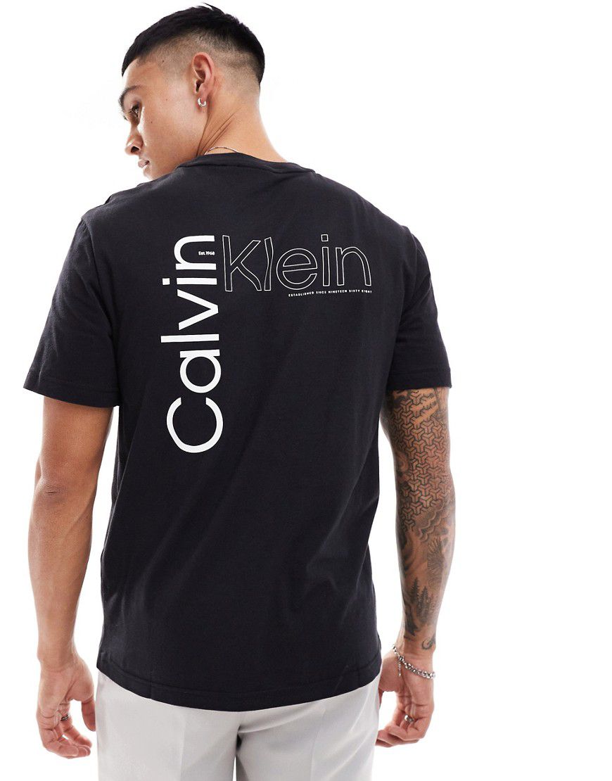 T-shirt nera con logo sul retro - Calvin Klein - Modalova