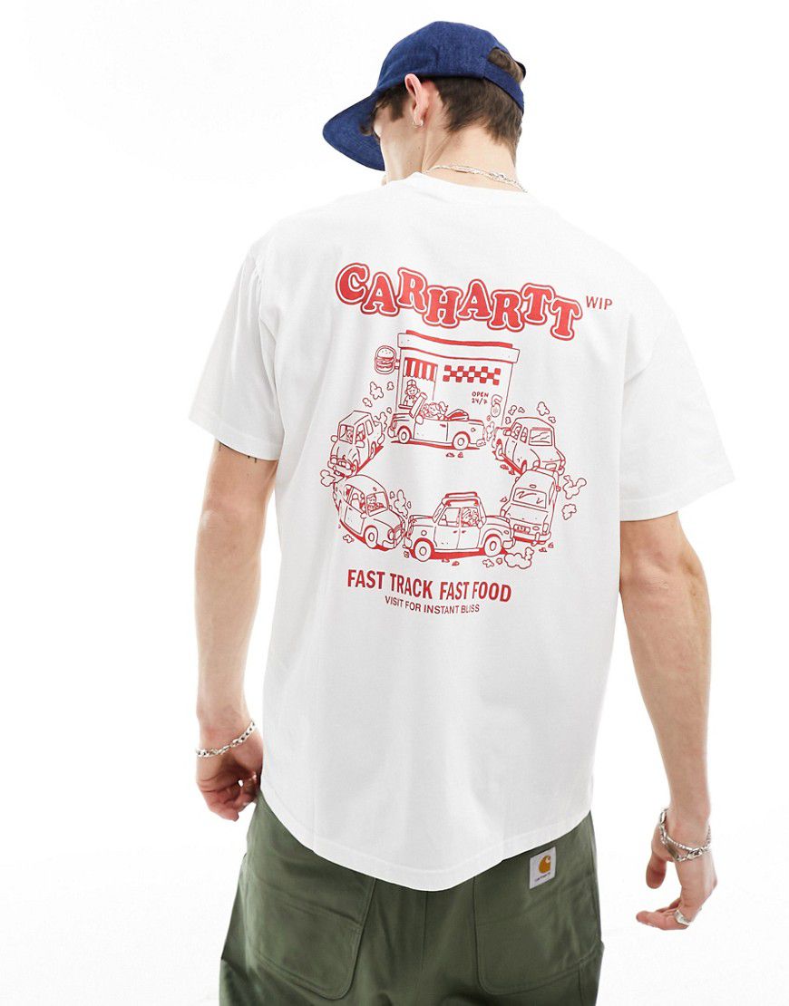 T-shirt bianca con stampa di fast food sul retro - Carhartt WIP - Modalova