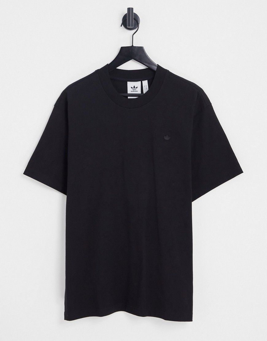 Contempo - T-shirt nera con logo del trifoglio - adidas Originals - Modalova