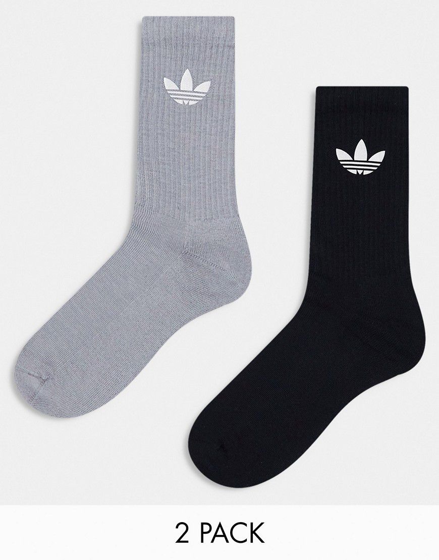 Confezione da 2 paia di calzini neri e grigi - adidas Originals - Modalova
