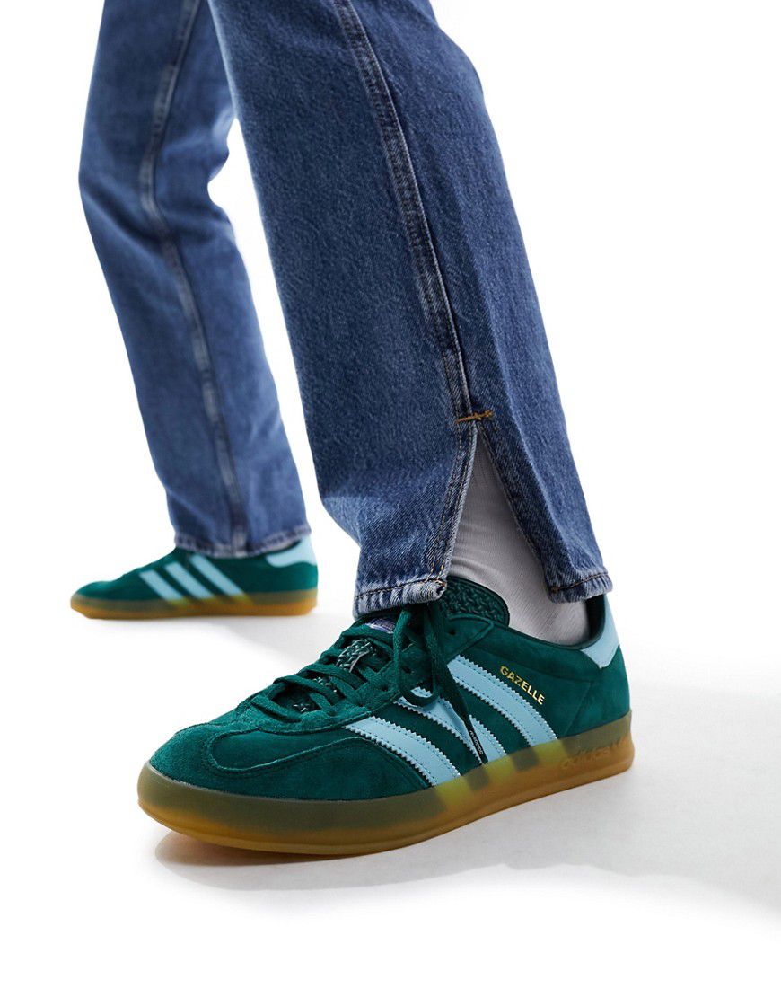 Gazelle Indoor - Sneakers verdi e blu con suola in gomma - adidas Originals - Modalova