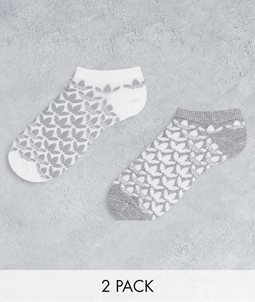 Graphics - Confezione da 2 paia di calzini sportivi bianchi e grigi - adidas Originals - Modalova