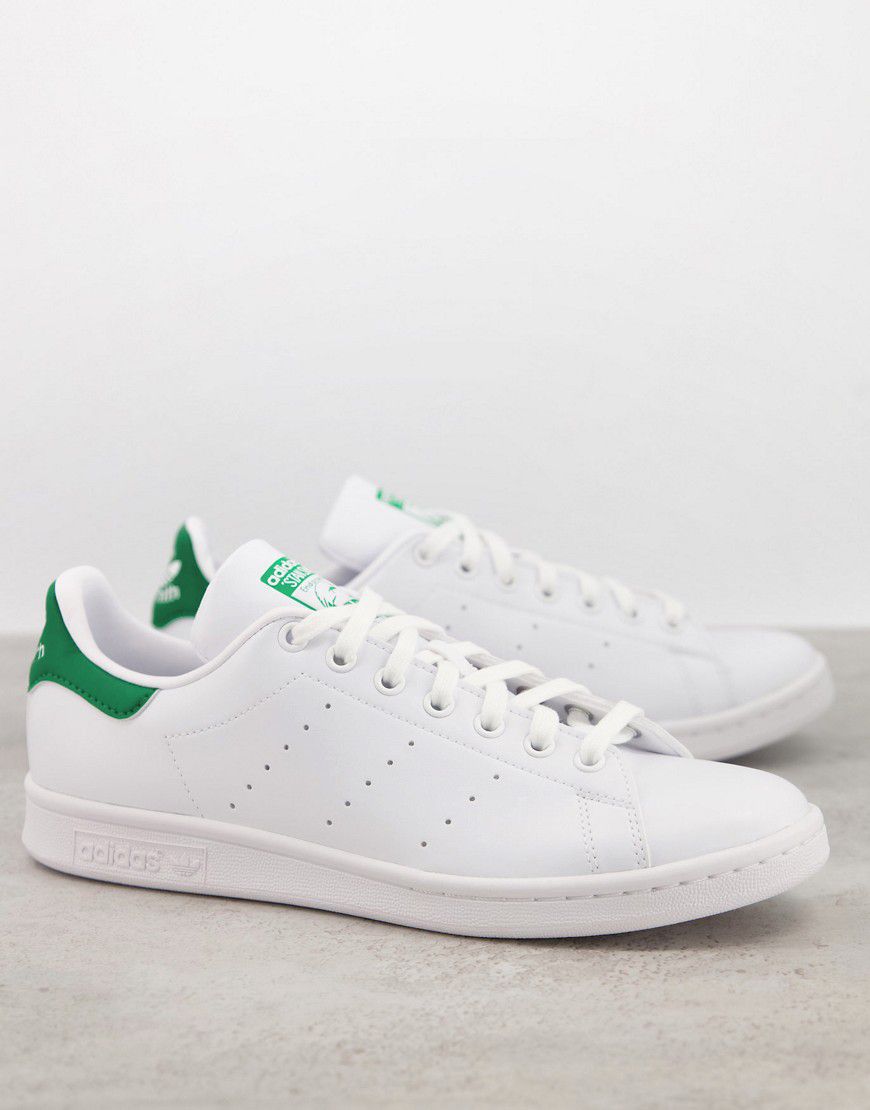 Stan Smith - Sneakers in pelle bianche con copritallone verde - adidas Originals - Modalova