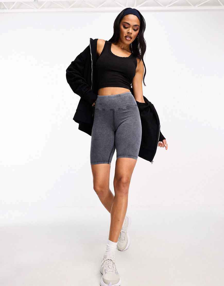 Icon - Pantaloncini leggings da 20 cm grigio slavato Cotton Touch - ASOS - Modalova