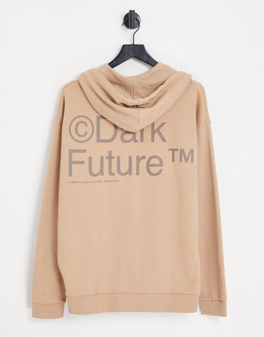 ASOS Dark Future - Felpa con cappuccio oversize colore con stampa del logo sul retro - ASOS DESIGN - Modalova