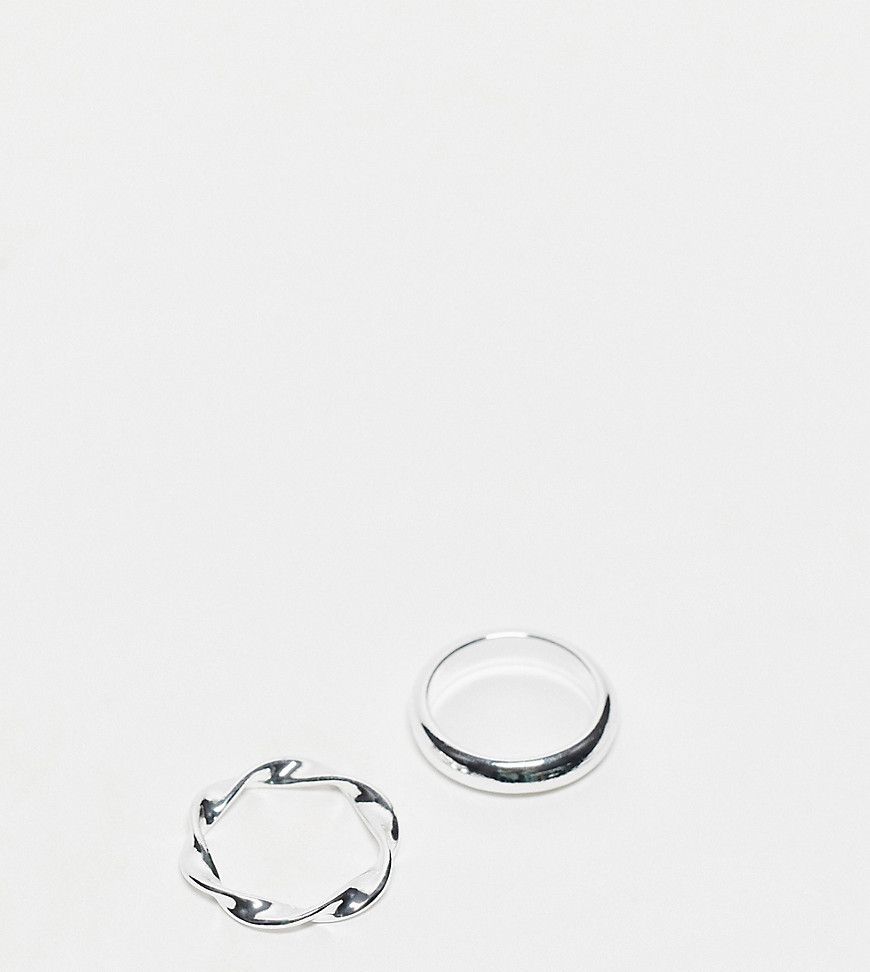 Confezione da 2 anelli placcati con design intrecciato - ASOS DESIGN - Modalova