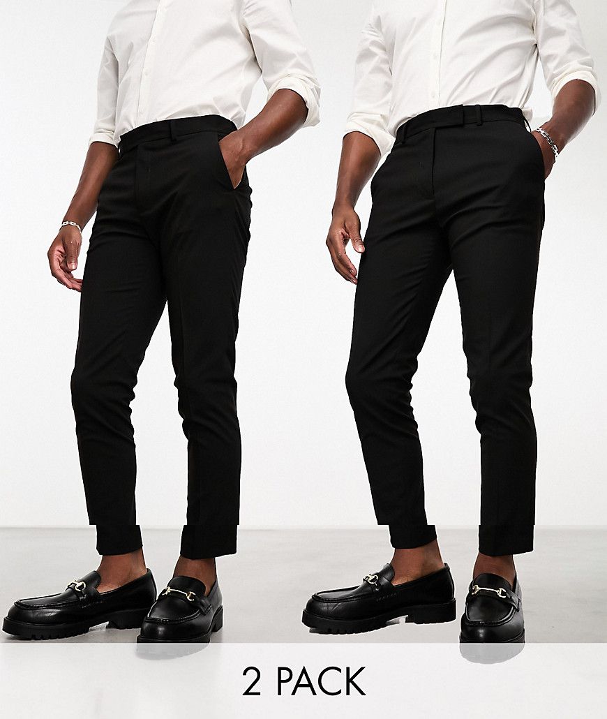 Confezione da 2 pantaloni eleganti skinny neri - ASOS DESIGN - Modalova