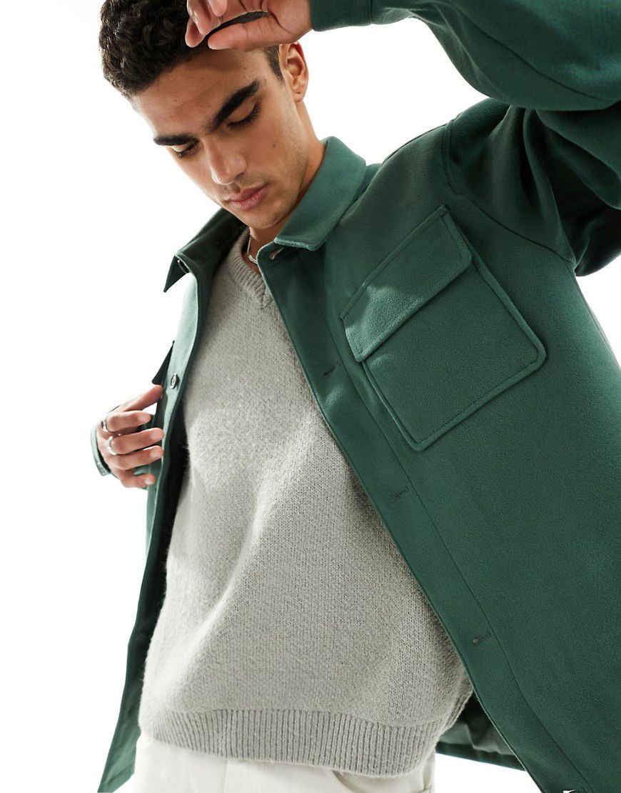 Camicia giacca effetto lana, colore - ASOS DESIGN - Modalova