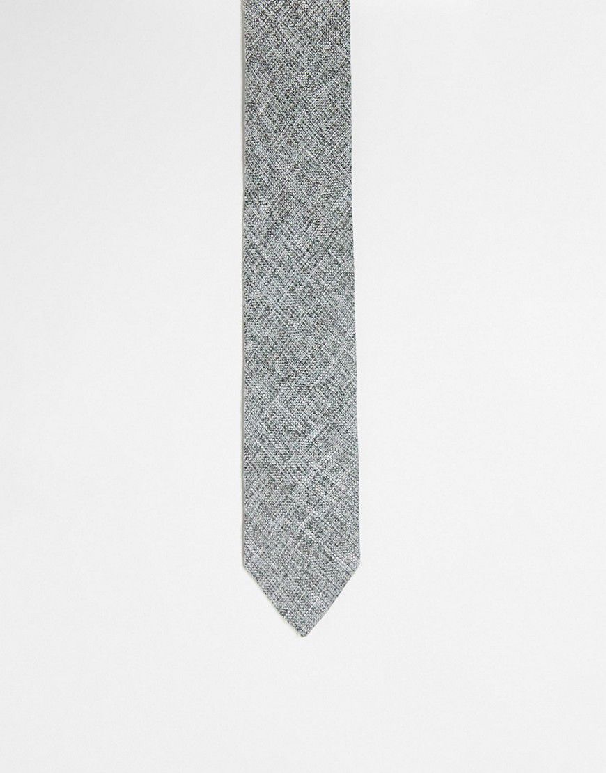 Cravatta testurizzata antracite - ASOS DESIGN - Modalova