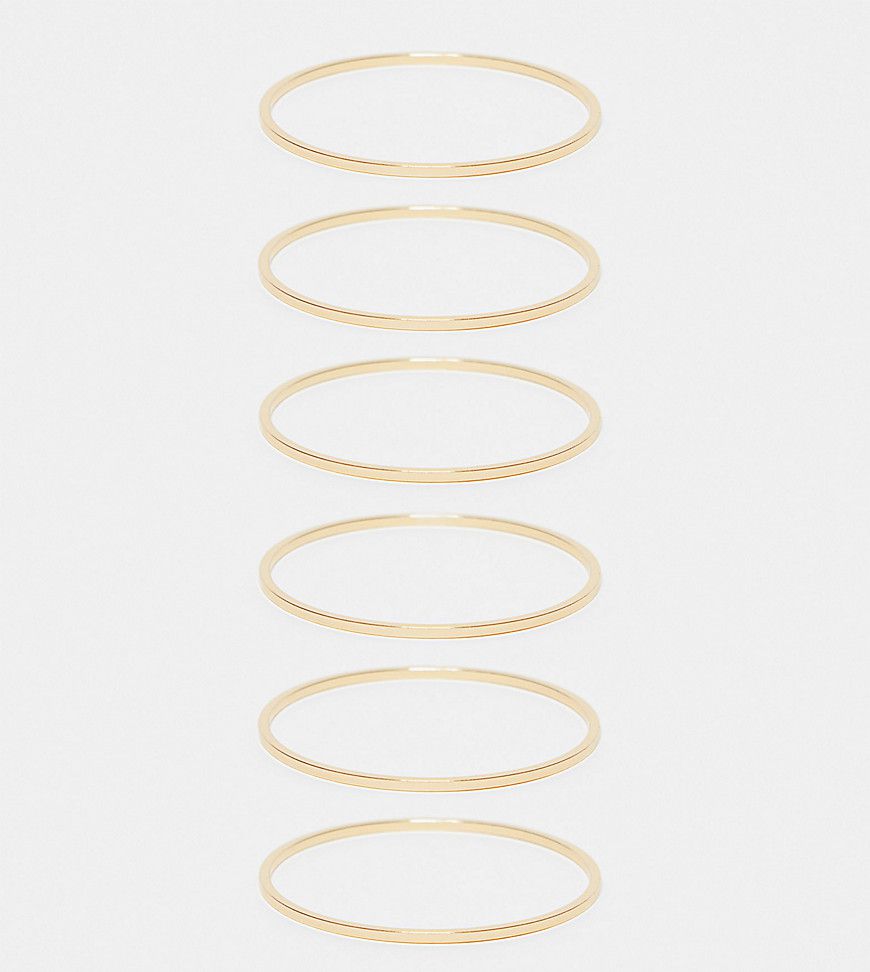 ASOS DESIGN Curve - Set da 6 bracciali rigidi sottili color - ASOS Curve - Modalova