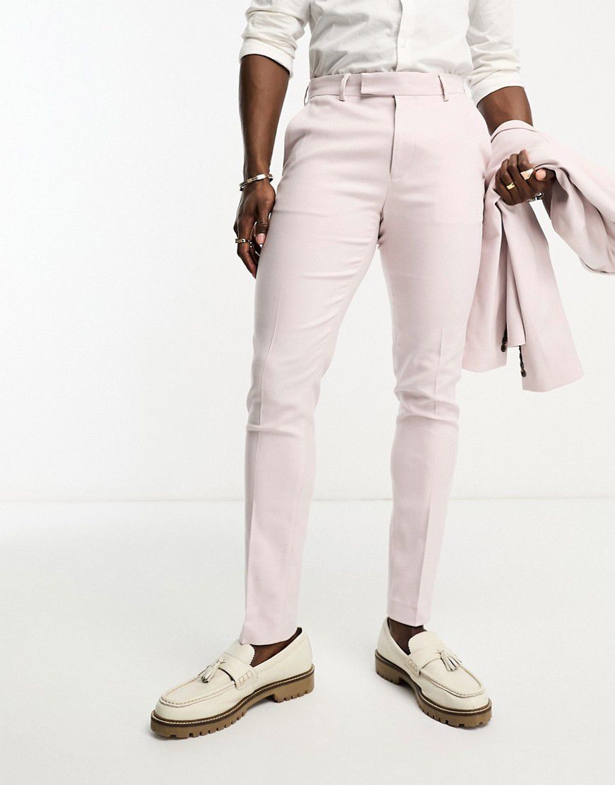 Oxford - Pantaloni da abito skinny color bacca - ASOS DESIGN - Modalova