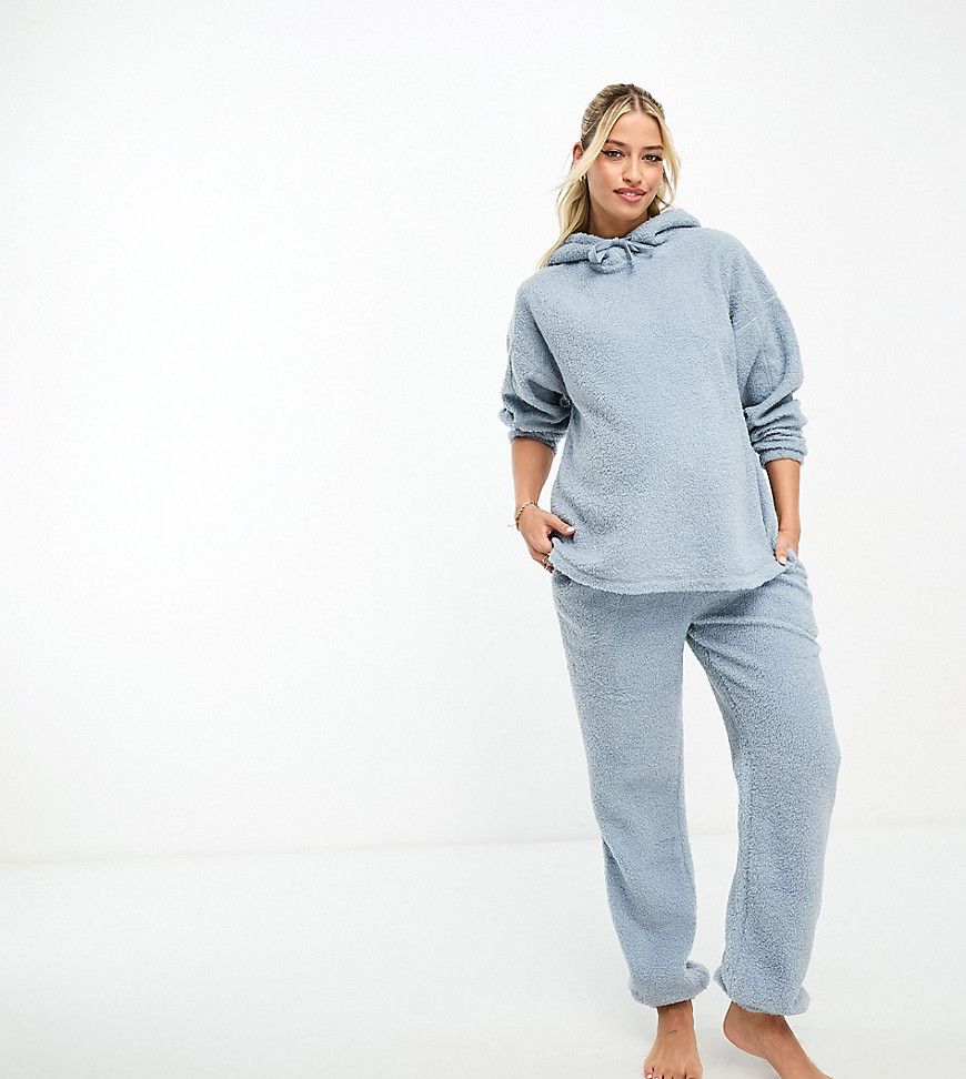 ASOS DESIGN Maternity - Completo da casa comodo in pile borg con joggers e felpa con cappuccio - ASOS Maternity - Modalova