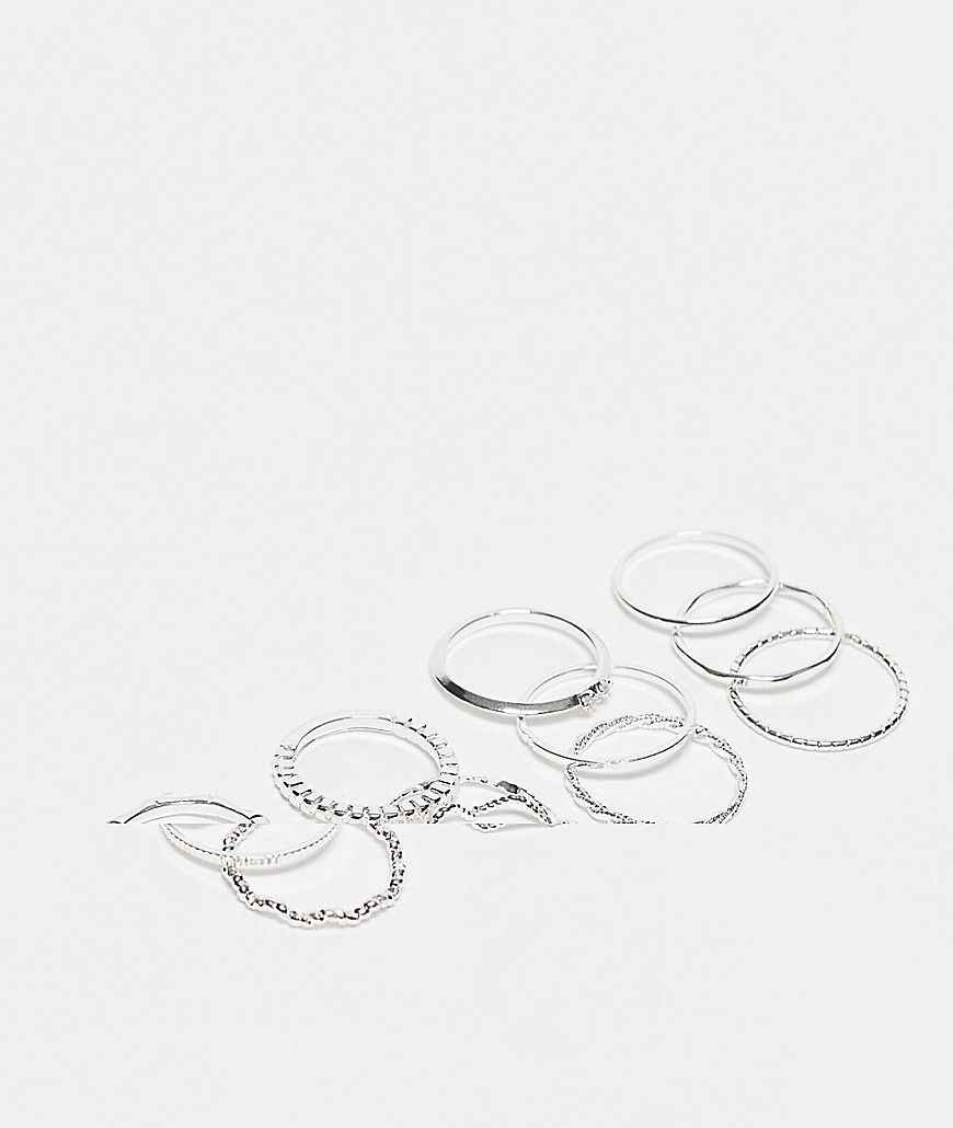 Set da 12 anelli con dettagli e incisioni - ASOS DESIGN - Modalova