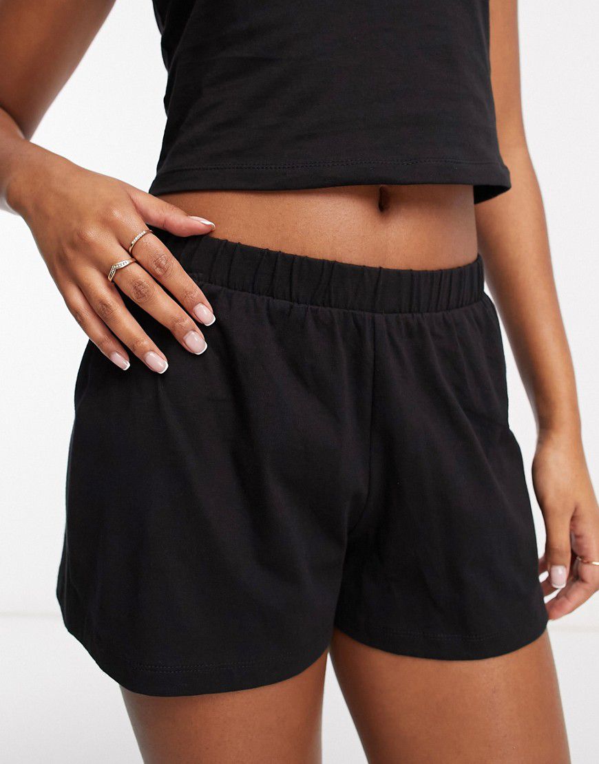 Pantaloncini del pigiama mix & match neri in cotone - ASOS DESIGN - Modalova