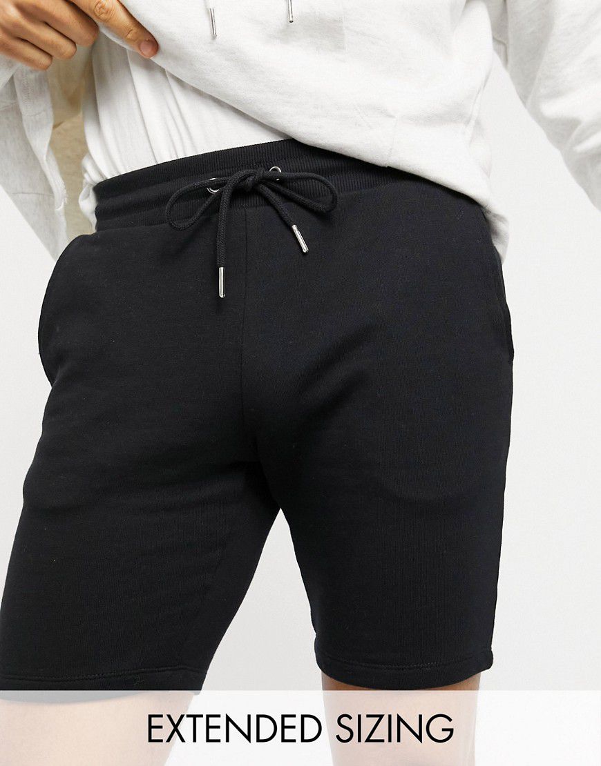 Pantaloncini skinny in jersey neri - BLACK - ASOS DESIGN - Modalova