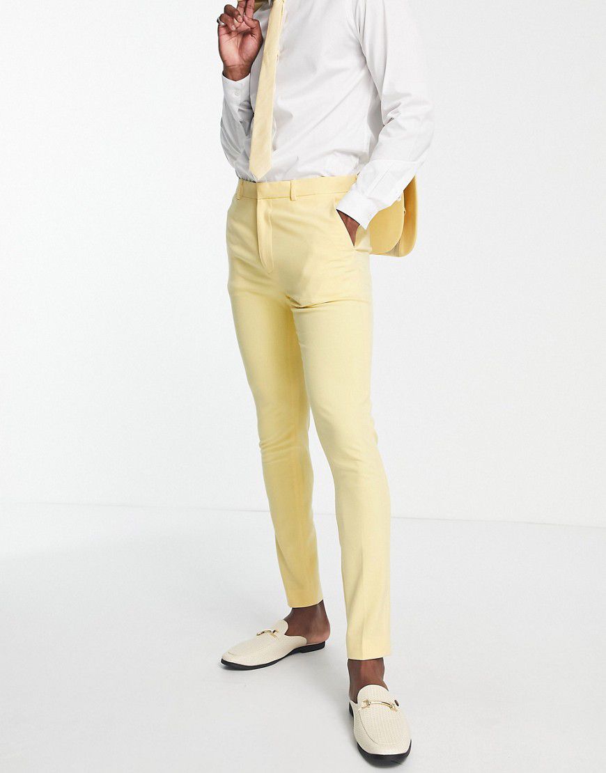 Pantaloni da abito super skinny gialli - ASOS DESIGN - Modalova
