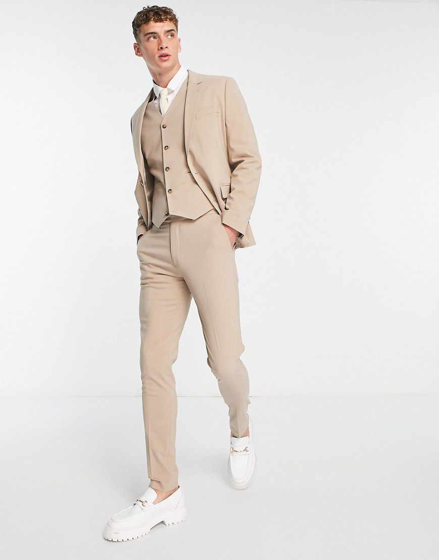 Pantaloni da abito skinny color pietra scuro - ASOS DESIGN - Modalova