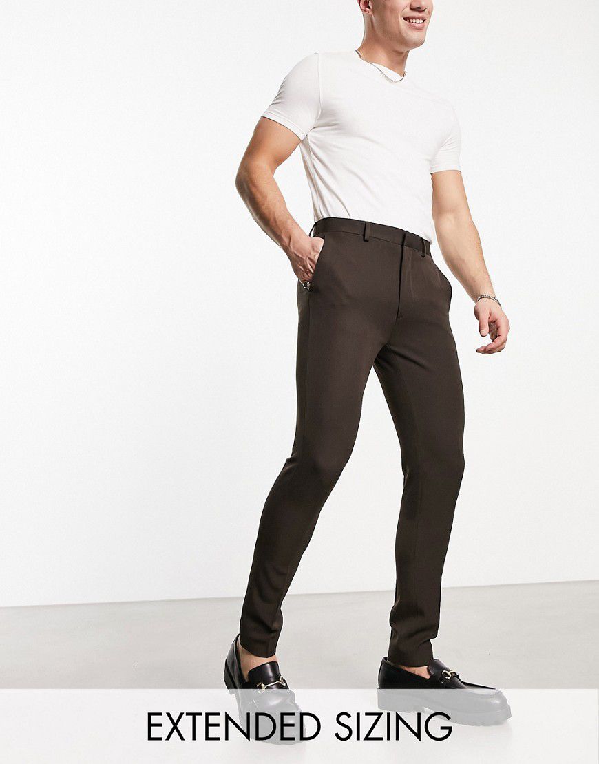Pantaloni eleganti super skinny marrone - ASOS DESIGN - Modalova