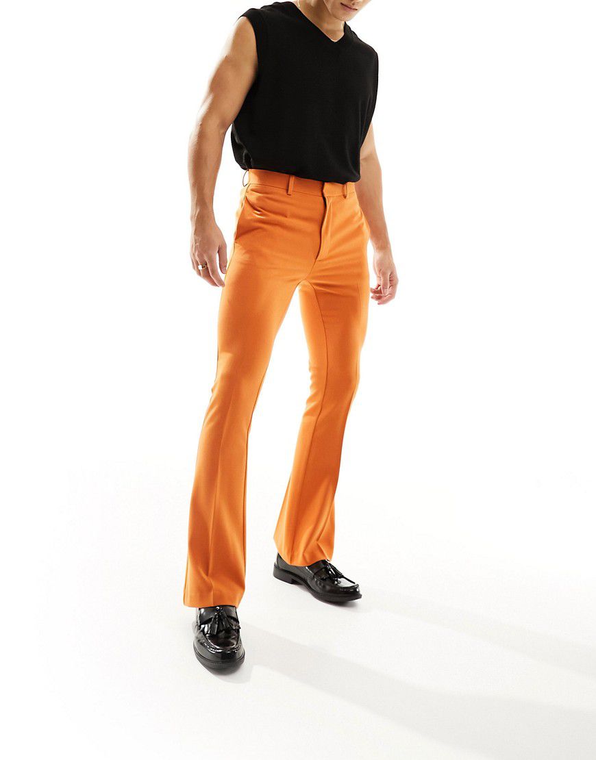 Pantaloni skinny eleganti a zampa arancioni - ASOS DESIGN - Modalova