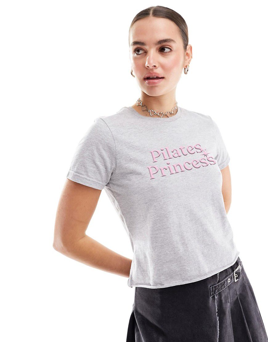T-shirt mini mélange con grafica "Pilates Princess" - ASOS DESIGN - Modalova