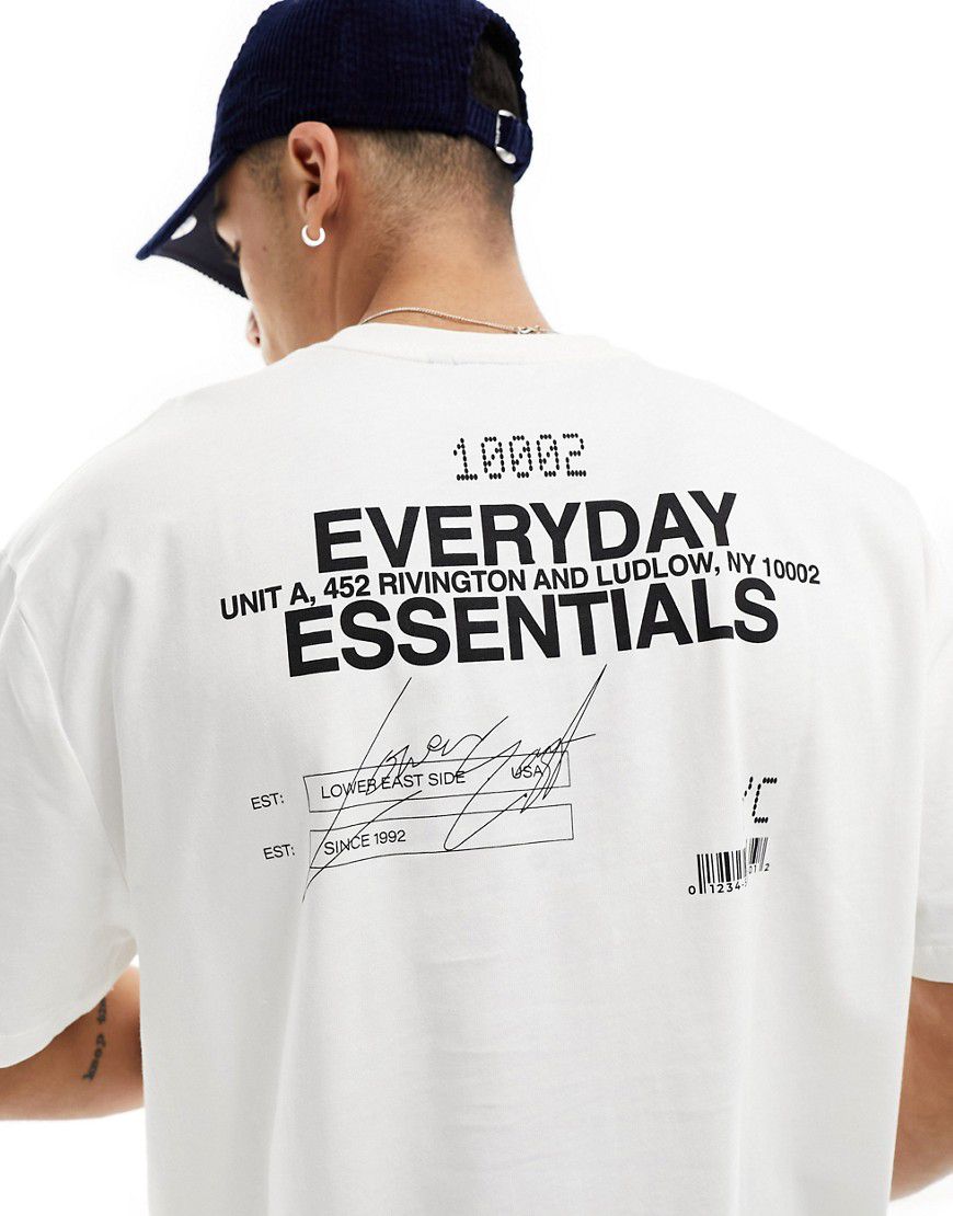 T-shirt oversize bianca con scritta stampata sul retro - ASOS DESIGN - Modalova
