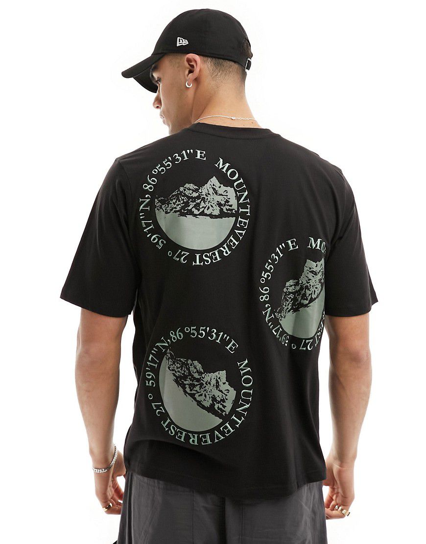T-shirt a maniche corte nera con stampa verde ricamata - Bolongaro Trevor - Modalova