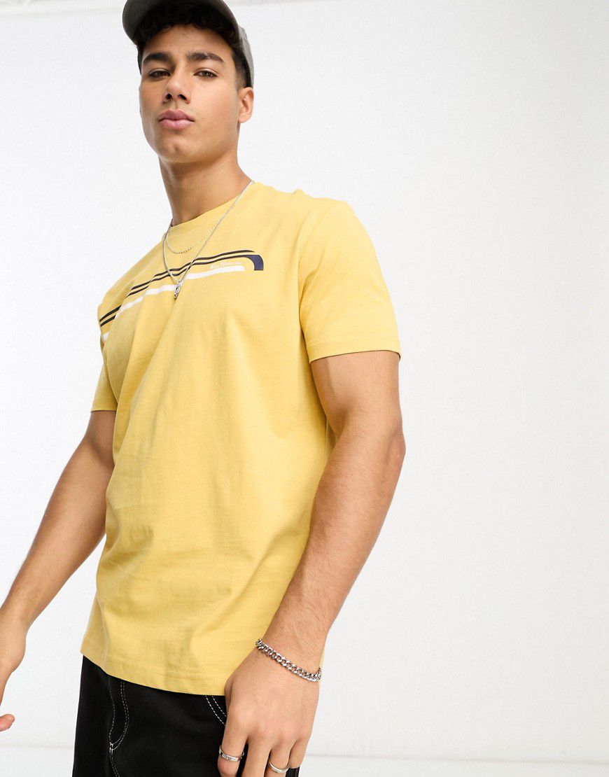 T-shirt gialla con stampa a righe - Ben Sherman - Modalova