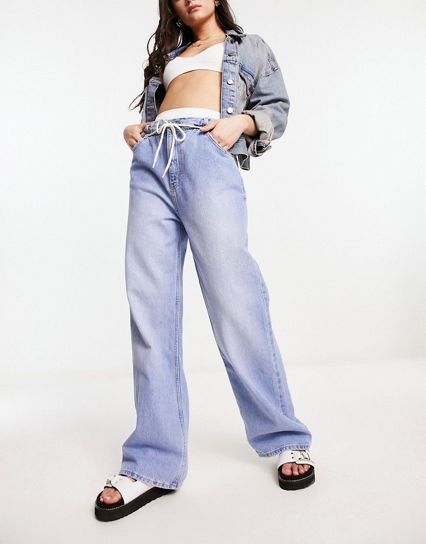 Jeans extra larghi medio con coulisse in vita - Bershka - Modalova