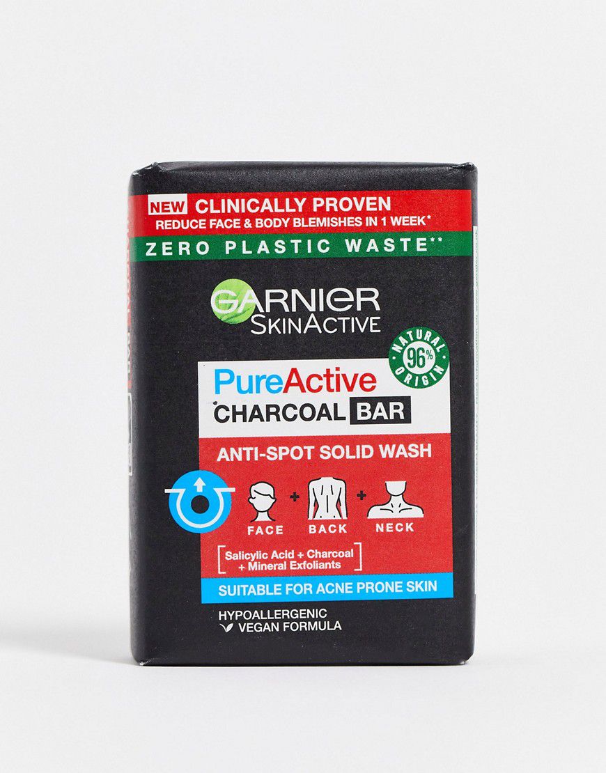 Pure Active Charcoal - Saponetta detergente per imperfezioni con acido salicilico 100 g - Garnier - Modalova