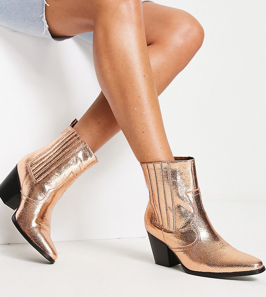 Stivaletti color bronzo alla caviglia - In esclusiva per ASOS - Glamorous - Modalova