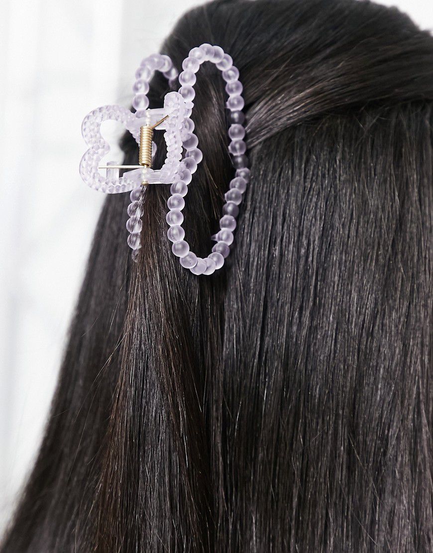 Pinza per capelli lilla a forma di cuore - DesignB London - Modalova