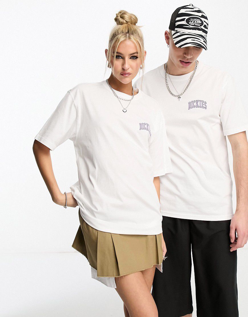 Aitkin - T-shirt unisex bianca con logo sul petto a sinistra - Dickies - Modalova