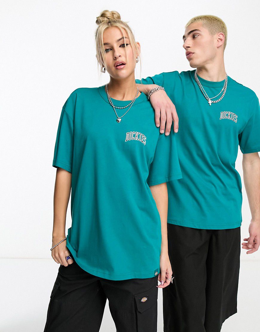 Aitkin - T-shirt unisex verde azzurro con logo sul petto a sinistra - Dickies - Modalova