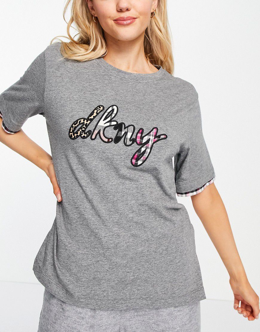 T-shirt del pigiama medio con logo - DKNY - Modalova