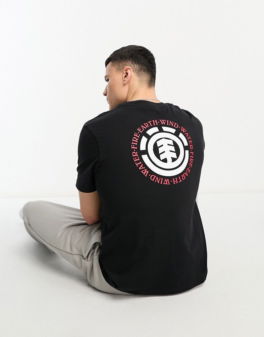 T-shirt nera con stampa sul retro - Element - Modalova