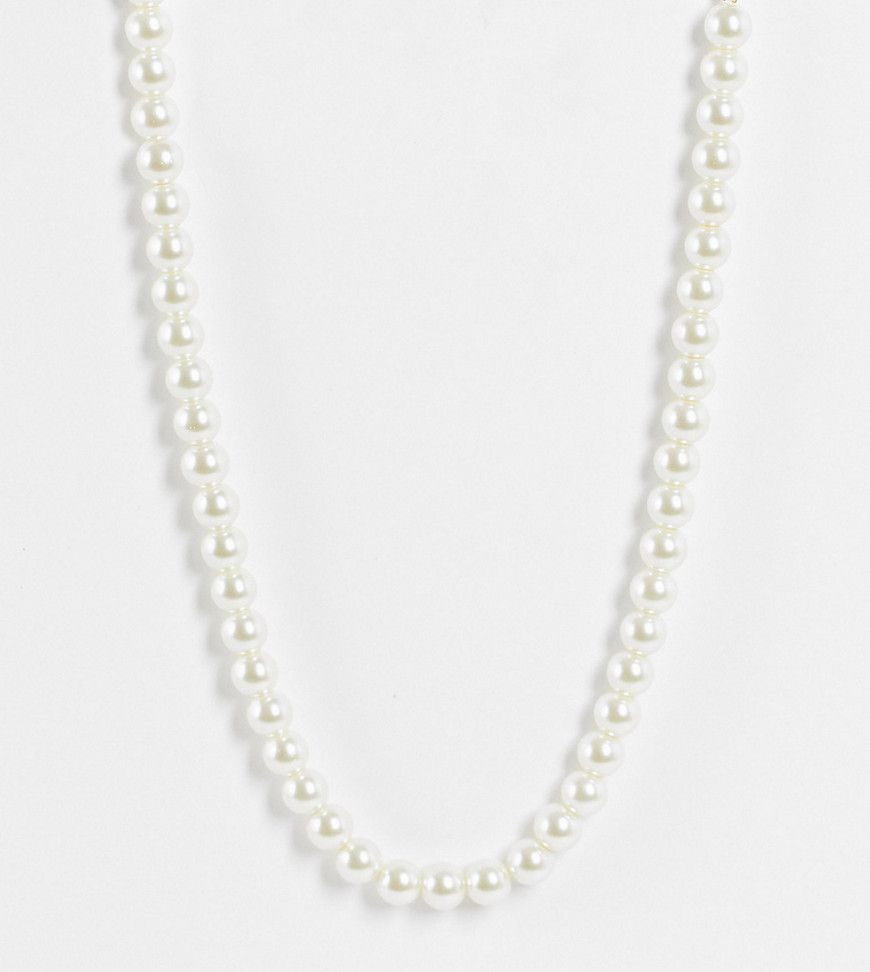 Collana da festival bianca con perle sintetiche - FADED FUTURE - Modalova