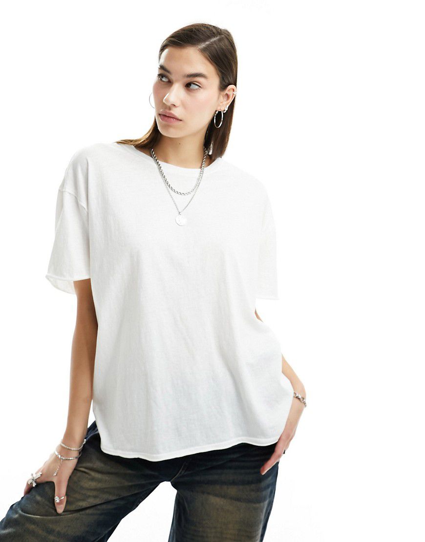 T-shirt comoda color avorio classica con maniche risvoltate - Free People - Modalova