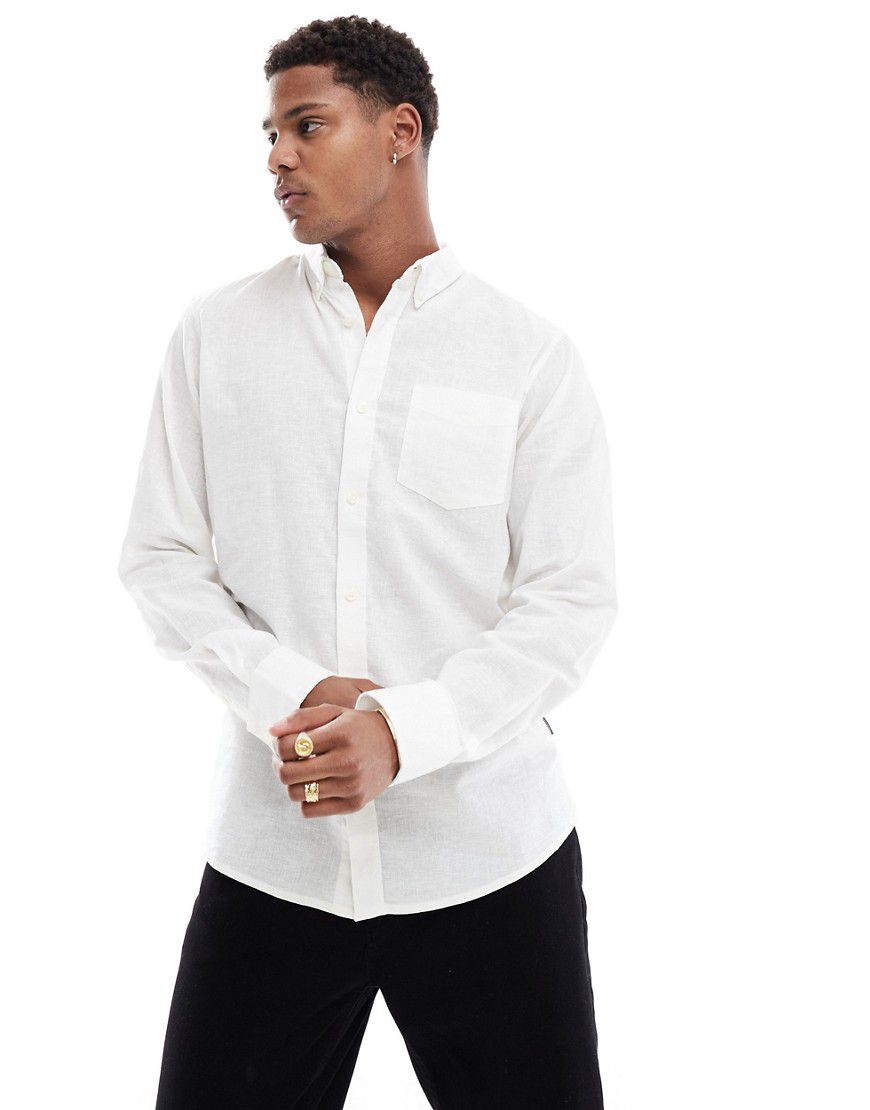 Camicia elegante a maniche lunghe bianca in lino - French Connection - Modalova