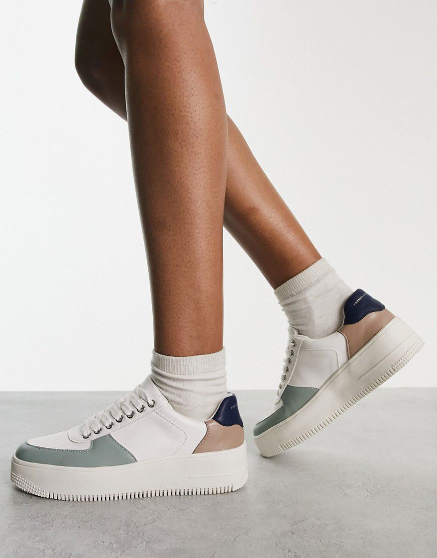 Sneakers con suola spessa color block pop - French Connection - Modalova
