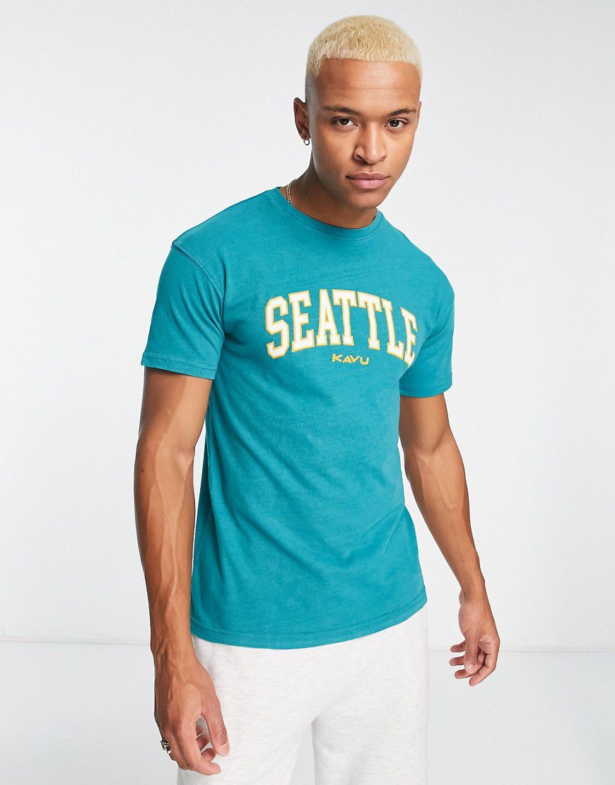 Seattle - T-shirt con stampa stile college sul petto - KAVU - Modalova