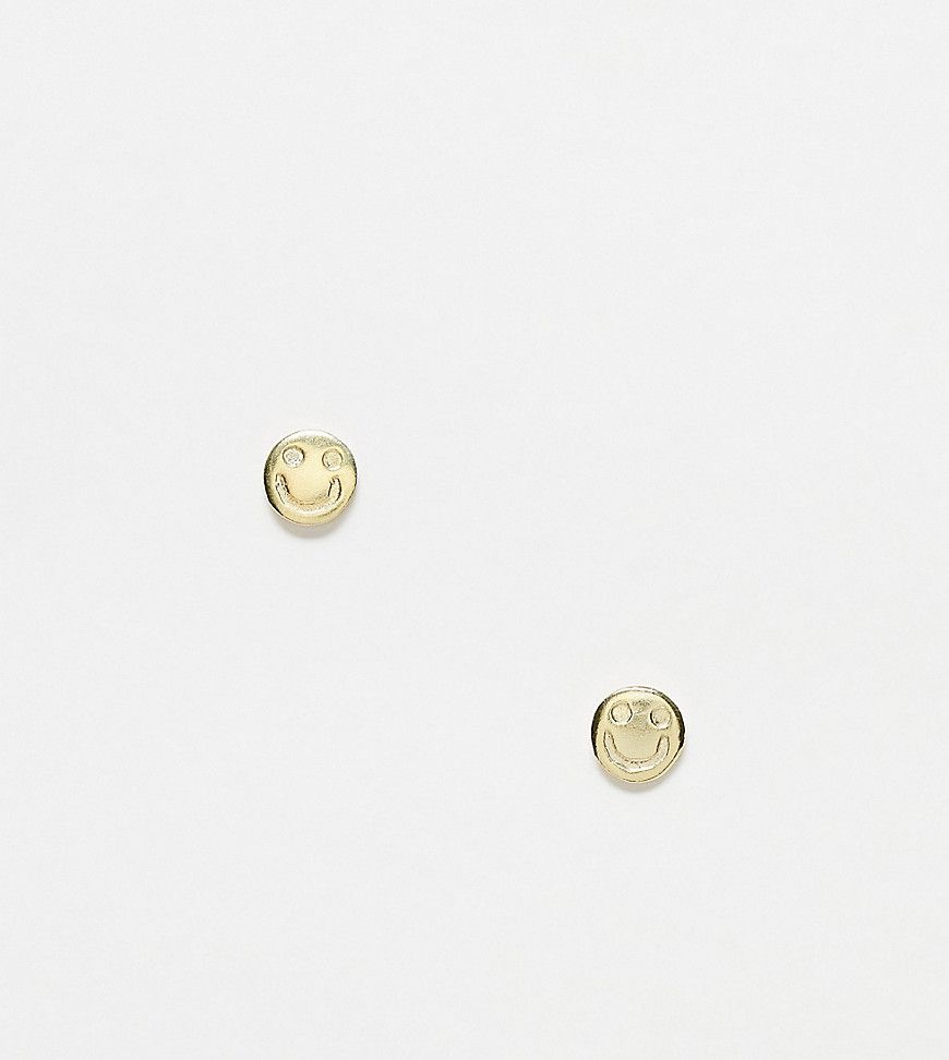 Orecchini a bottone color in argento sterling con faccine sorridenti - Kingsley Ryan - Modalova