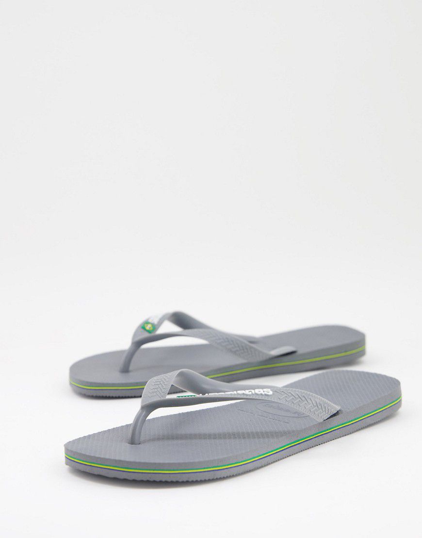 Brasil - Infradito grigie con logo - Havaianas - Modalova