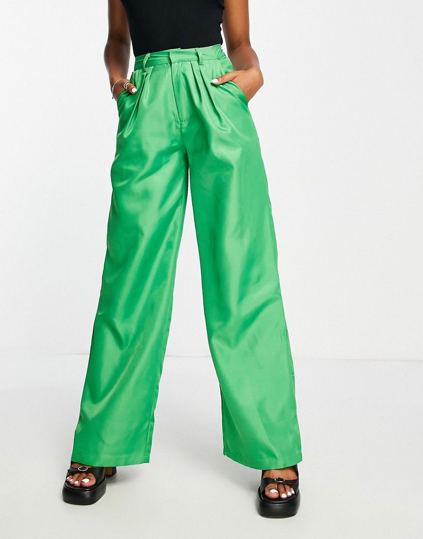Pantaloni con fondo ampio verdi in coordinato - Heartbreak - Modalova