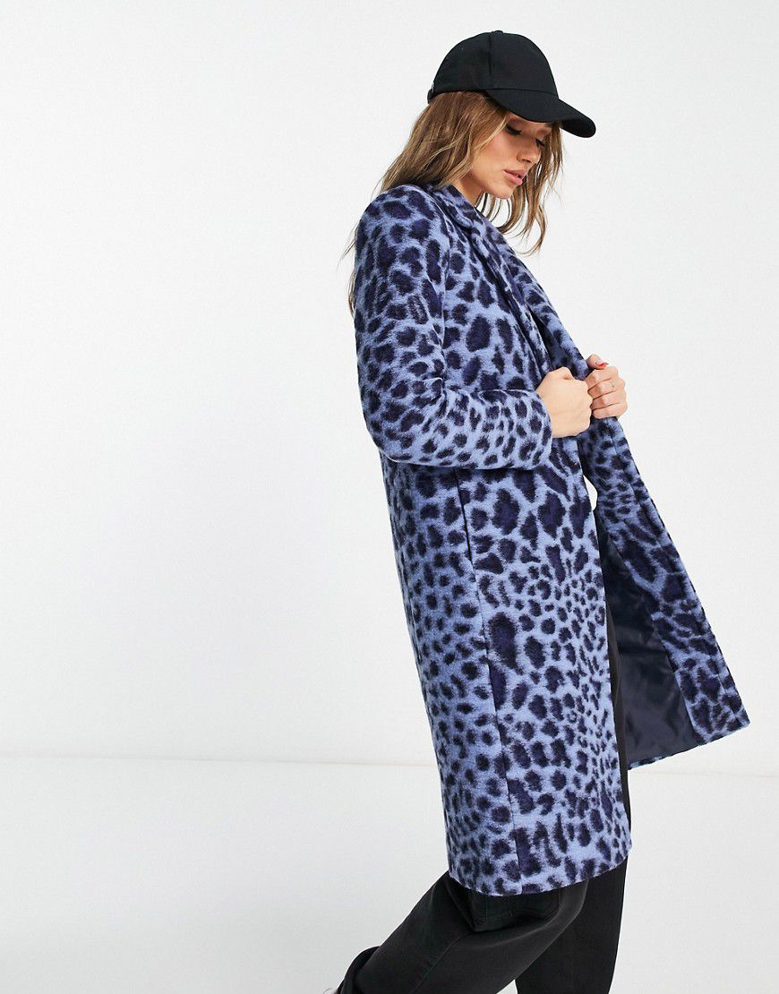 Cappotto stile college in misto lana con stampa animalier - Helene Berman - Modalova