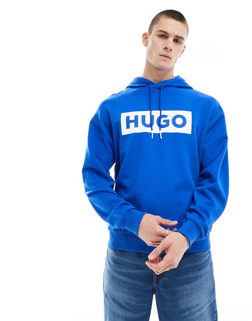 Felpa con cappuccio nera con logo - Hugo Blue - Modalova