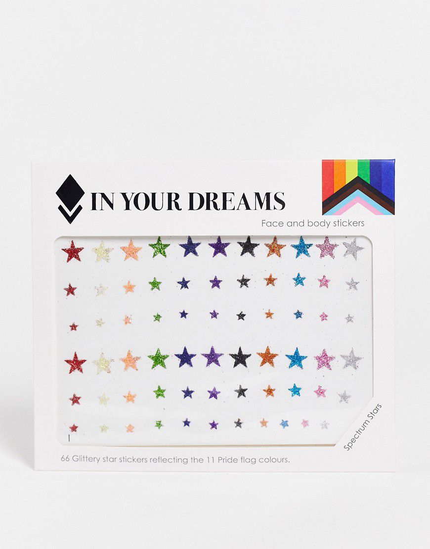 Pride - Adesivi per il viso a forma di stelle in colori arcobaleno - In Your Dreams - Modalova