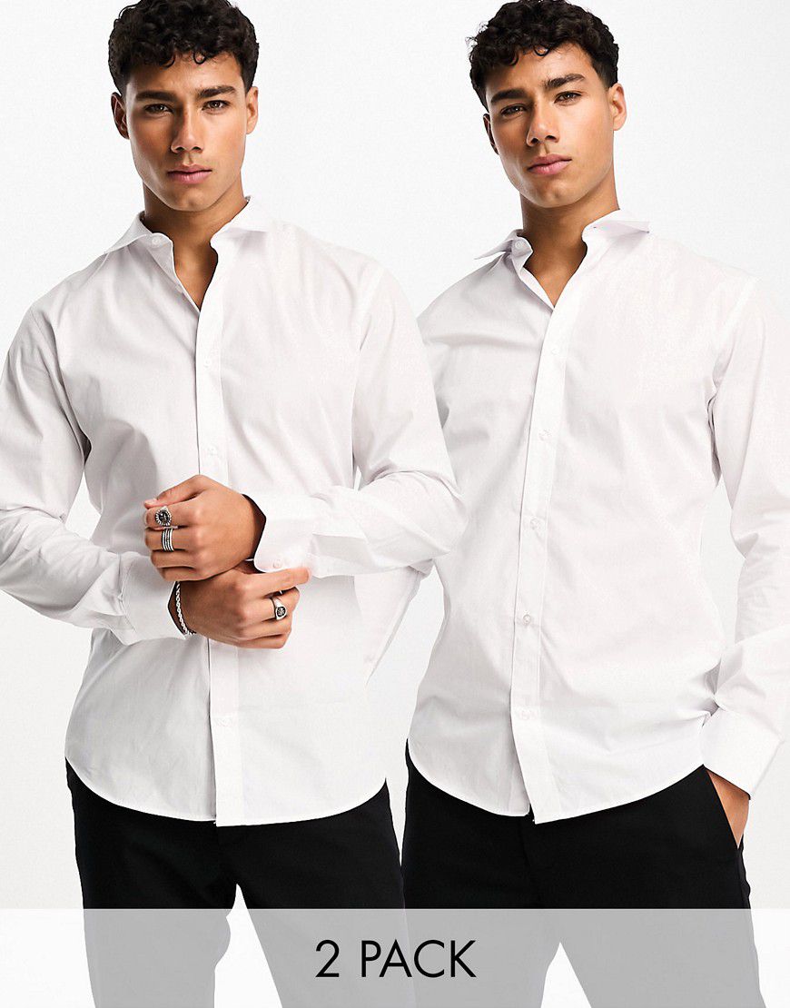 Confezione da 2 camicie eleganti slim bianche - Jack & Jones - Modalova